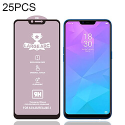 Wewoo Film de verre trempé Pour OPPO Realme 2 25 PCS 9H HD de plein écran à haute alumine