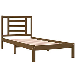 Avis vidaXL Cadre de lit sans matelas marron miel 100x200cm bois pin massif