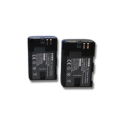 2 x batteries vhbw Li-Ion Set 2000mAh (7.2V) pour caméra Canon EOS 5DS, EOS 5DS R comme LP-E6.