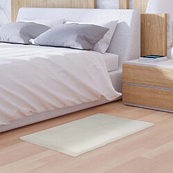 The Home Deco Factory Tapis fin imitation fourrure 110 x 60 cm Ecru.