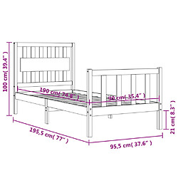 vidaXL Cadre de lit sans matelas bois de pin massif pas cher