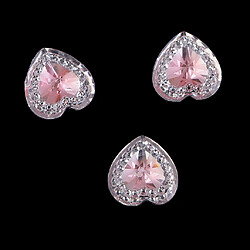 50 Pcs 12mm Coeur Résine Strass Boutons Flatback Double Forage Rose Clair