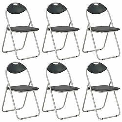 Maison Chic Lot de 6 Chaises pliantes à manger Chaise à dîner noir similicuir -MN86612