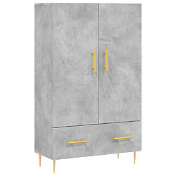 vidaXL Buffet haut gris béton 69,5x31x115 cm bois d'ingénierie