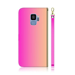 Avis Wewoo Coque Pour Galaxy S9 Etui à rabat en surface imitation miroir avec fentes cartes et porte-cartes ainsi que portefeuille et lanière dégradé de couleur