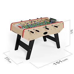 Play4Fun Baby-foot CLASSIC type Bistrot - 151 x 77 x 91 cm - Table de Baby-foot avec barres télescopiques et Balles Lièges Inclus