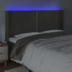 Acheter Maison Chic Tête de lit scandinave à LED,meuble de chambre Gris foncé 183x16x118/128 cm Velours -MN93219