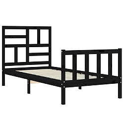 Maison Chic Cadre/structure de lit avec tête de lit pour adulte - Lit Moderne Chambre noir petit simple bois massif -MN58718 pas cher