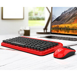 YP Select Clavier et souris sans fil 2.4G ensemble clavier de mode sans fil rétro bureau souris noir 950 mah