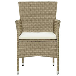 Maison Chic Ensemble à manger d'extérieur 7 pcs avec coussins,Salon de jardin,Mobilier de jardin Poly rotin Beige -GKD996405 pas cher