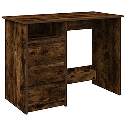 vidaXL Bureau chêne fumé 102x50x75 cm bois d'ingénierie