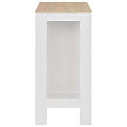 Helloshop26 Table haute mange debout bar bistrot avec étagère blanc 110 cm 0902052 pas cher