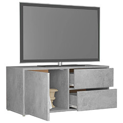 Acheter vidaXL Meuble TV Gris béton 80x34x36 cm Bois d'ingénierie