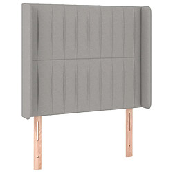 Maison Chic Tête de lit scandinave avec oreilles,meuble de chambre Gris clair 93x16x118/128 cm Tissu -MN76305