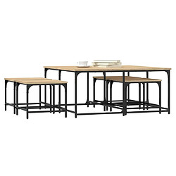 Avis Maison Chic Ensemble de 5 Tables basses gigognes,Table Console pour salon chêne sonoma bois d'ingénierie -MN94211