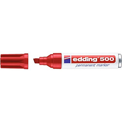 Edding Marqueur permanent e500 toutes surfaces. Pointe biseautée pour traits de 2 à 7 mm, coloris noir, boîte de 10 pièces