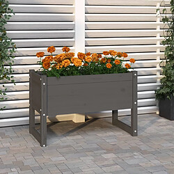 vidaXL Jardinière Gris 78x40x52 cm Bois massif de pin