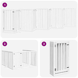 Acheter vidaXL Barrière pour chien porte pliable 9panneaux blanc bois peuplier