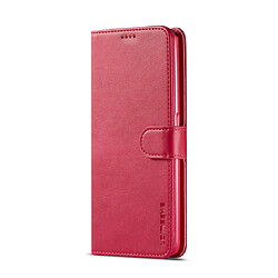 Wewoo Housse Coque Pour Galaxy A80 / A90 LC.IMEEKE Étui en cuir à rabat horizontal à texture de veauavec support et fentes cartes et portefeuille Rose rouge