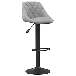 vidaXL Tabouret de bar Gris clair Velours