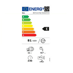 Lave-vaisselle 45cm 11c 47db tout intégrable - BDIS161E0Q - BEKO