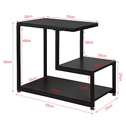 SoBuy FBT65-SCH Bout de Canapé Table d’Appoint Tables Basses avec 3 Étagères de Rangement