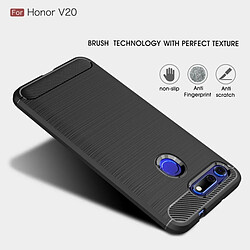 Wewoo Coque TPU antichoc en fibre de carbone, texture brossée, pour HuHonor V20 (rouge)