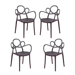 Nest Dream Lot de 4 chaises design avec accoudoirs pour le jardin - Dream