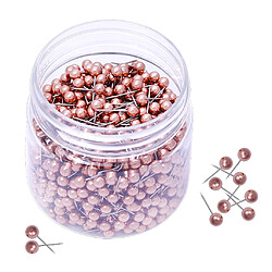 400pcs couleur métallique perles tête de bureau punaises goupilles à dessin de bureau rose doré pas cher