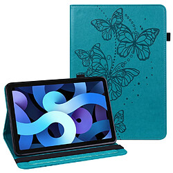 Etui en PU motif papillons avec porte-cartes bleu pour votre Apple iPad 9.7 pouces (2018)/(2017)/iPad Air 2/iPad Air (2013)