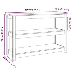 vidaXL Table console Gris 110x40x74 cm Bois massif de pin pas cher