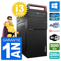 PC Tour Lenovo ThinkCentre M700 i3-6100 RAM 32Go Disque 500Go Windows 10 Wifi - Occasion