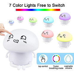 Acheter Universal Lampe de nuit enfant, mignonne 7 couleurs bébé enfant lampe de chevet commande tactile lit de chevet crèche lampe rechargeable USB pour la chambre d'enfant, cadeau pour les garçons et les filles, (blanc)