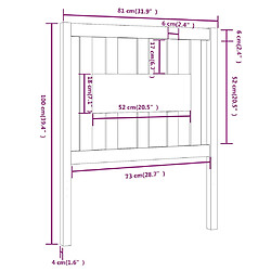 vidaXL Tête de lit Noir 81x4x100 cm Bois massif de pin pas cher