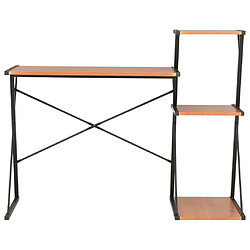 Maison Chic Bureau solide,Table de travail,Bureau d'ordinateur avec étagère Noir et marron 116x50x93 cm -GKD88313