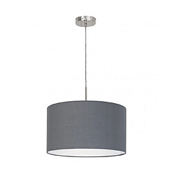 EGLO Suspension en textile PASTERI 1 ampoule nickel satiné Diamètre 38 Cm abat jour gris