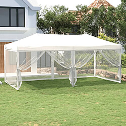 vidaXL Tente de réception pliable avec parois Blanc 3x6 m 