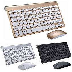 Acheter 2.4G sans fil clavier et souris Mini multimédia clavier souris ensemble combiné pour ordinateur portable ordinateur portable Gold