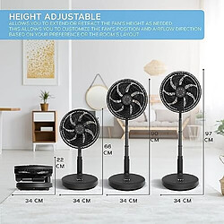 Avis Ventilateur Sur Pied Air Pro 13,5" Avec Télécommande - Ventilateur Pliable Oscillant Et Portable-Ventilateur De Refroidissement Réglable En Hauteur-Affichage LED-Turbo 12 Vitesses -