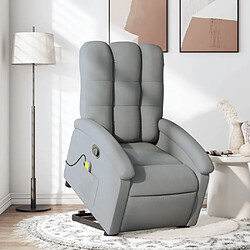 vidaXL Fauteuil de massage inclinable Gris clair Tissu