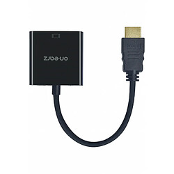 Adaptateur HDMI Mâle vers VGA Femelle avec audio On Earz Mobile Gear Noir