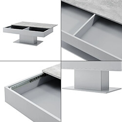 Avis Helloshop26 Table basse de salon avec 2 espaces de rangement 110 cm effet béton gris 03_0006146