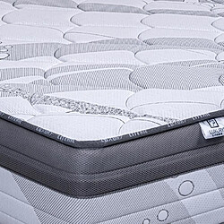 LUXURY LITERIE Matelas 140x190 cm, Pilarsleep, 26cm, mousse mémoire de forme, ferme, indépendance du couchage, face été/hiver