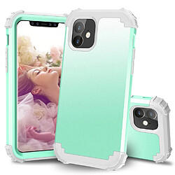 Wewoo Coque Rigide Pour iPhone 11 PC + Silicone Protection anti-chute téléphone portable en trois parties Vert