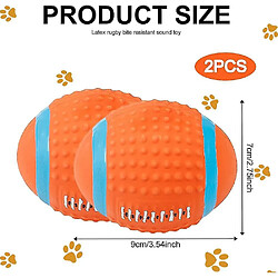 Jouet interactif pour chien à mordiller, 2 balles en latex en forme de rugby, 9x5.5cm, pour chien agressif.