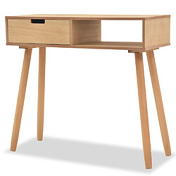 Maison Chic Table console | Meuble d'entrée | Table d'appoint Bois de pin massif 80 x 30 x 72 cm Marron -GKD40866