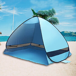 Universal Bâtiment automatique sans auvent de plage de camping, ouverture rapide de la protection UV extérieure(Bleu)