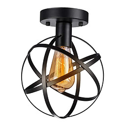 Lampe De Globe De Lumière Pendante De Cage De Fer Rustique Pour Le Décor De Foyer D'entrée De Chambre à Coucher E