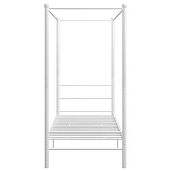 Acheter Maison Chic Lit adulte - Cadre de lit à baldaquin,Structure du lit Contemporain Blanc Métal 100x200 cm -MN27062