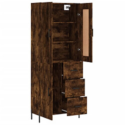 Avis vidaXL Buffet haut Chêne fumé 69,5x34x180 cm Bois d'ingénierie